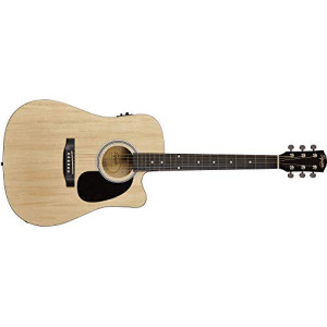 Fender 0930307021 SA-105CE Dreadnought Cutaway Electric Guitar – Natural