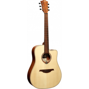LAG T70DCE-NAT DREADNOUGHT CUTAWAY ACOUSTIC-ELECTRIC NATURAL GUITAR WITH BAG
